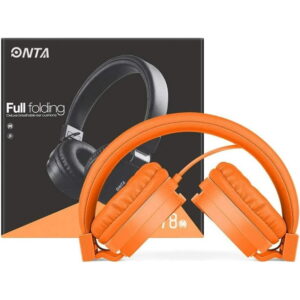 ONTA Kids Headphones for Boys Girls - Child Student Headset Wired plug Toddler Earphones School Teen on Ear for Computer | Laptop | Plane Travel | Game,orange