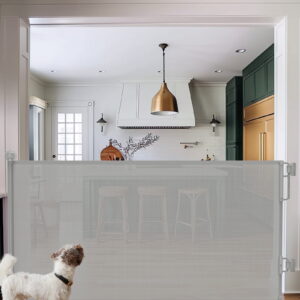 Ophanie Retractable Baby Safety Gate,Mesh Pet Gate 33" Tall, Extends to 55" Wide, Indoor & Outdoor Gates for stair,Gray