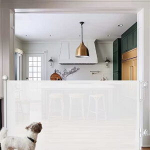 Ophanie Retractable Baby Safety Gate,Mesh Pet Gate 33" Tall, Extends to 55" Wide, Indoor & Outdoor Gates for stair,White
