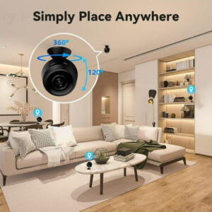 Oraolo Indoor Surveillance Camera, 1080P Clear Night Vision, Home Security Camera, WiFi Wireless Small Camera for Home Security Monitoring, Black
