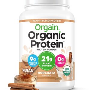 Orgain Organic Vegan Protein Powder, Horchata - 21g of Plant Based Protein, Low Net Carbs, Gluten Free, Lactose Free, No Sugar Added, Soy Free, Kosher, Non-GMO, 2.03 Lb