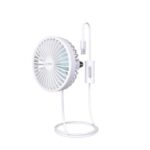 ORICO Summer Car Cooling Fan Three-Speed Adjustable Low Noise 360° Rotation DC 5.0V for RV Truck Bus Boat Car Vehicle - White