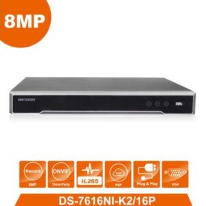 Origianl Hikvision English Version NVR DS-7616NI-K2/16P Embedded 4K POE Network Video Recorder