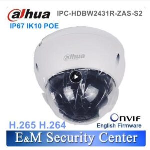 Original DH IPC-HDBW2431R-ZAS-S2 2.7mm13.5mm 4MP IR POE Vari-focal Dome Network Camera Black