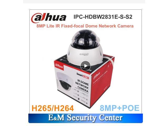 Original DH IPC-HDBW2831E-S-S2 8MP Lite POE IP CCTV IP IP67 Surveillance IR Fixed-focal Dome Network Camera Black 3.6mm Lens