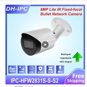 Original DH IPC-HFW2831S-S-S2 8MP Lite IR POE H265 CCTV Fixed-focal Bullet IP67 Network Camera