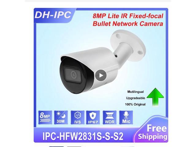 Original DH IPC-HFW2831S-S-S2 8MP Lite IR POE H265 CCTV Fixed-focal Bullet IP67 Network Camera