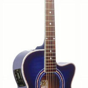 Oscar Schmidt OG10CE Cutaway Acoustic-Electric Guitar. Flame Trans Blue