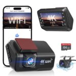 Otovoda Dash Cam Front and Rear Camera, 4K+1080P WiFi Dual Dashcam with APP, 3’’ IPS Dash Camera for Cars with Free 64GB Card, Dashboard Camera with Night Vision, 24/7 Parking...