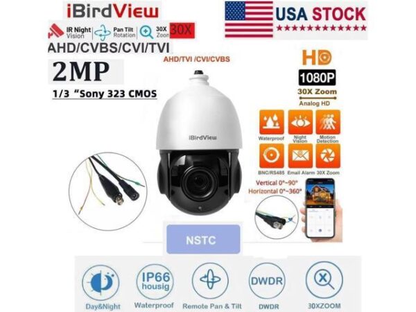 Outdoor Speed Dome PTZ Camera AHD 1080P 30X Zoom 4IN1 2MP IP66 iB-AHD54F-30X_NTSC Outdoor Speed Dome PTZ Camera AHD 1080P 30X Zoom 4IN1 2MP IP66 iB-AHD54F-30X_NTSC