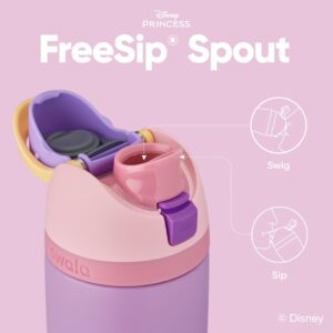 Owala Disney Princess FreeSip Insulated Stainless Steel Water Bottle with Straw for Sports and Travel, BPA-Free Sports Water Bottle, 24 oz, Rapunzel