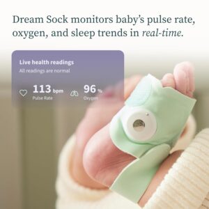 Owlet Dream Sock® - FDA-Cleared Smart Baby Monitor - Track Live Pulse (Heart) Rate, Oxygen in Infants - Receive Notifications