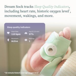 Owlet Dream Sock - Smart Baby Monitor View Heart Rate and Average Oxygen O2 as Sleep Quality Indicators. Wakings, Movement, and Sleep State. Digital Sleep Coach and Sleep Assist...