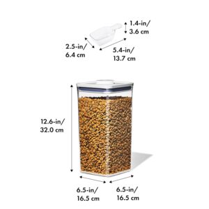 OXO Good Grips Pet POP Container – 6.0 Qt/5.7 L with Half Scoop |Ideal for up to 6.5lbs of Dog Food or 4.5lbs of Cat Food | Airtight Dog and Cat Food Storage Container | BPA...