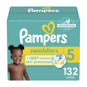 Pampers Baby Diapers - Swaddlers - Size 5, 132 Count, Ultra Absorbent Disposable Infant Diaper