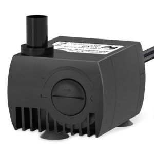 Pawfly Aquarium 80 GPH Submersible Water Pump 4 W Compact Quiet Pump with 2.6 ft. High Lift for Indoor Buckets Fish Tanks and Fountains up to 50 Gallons