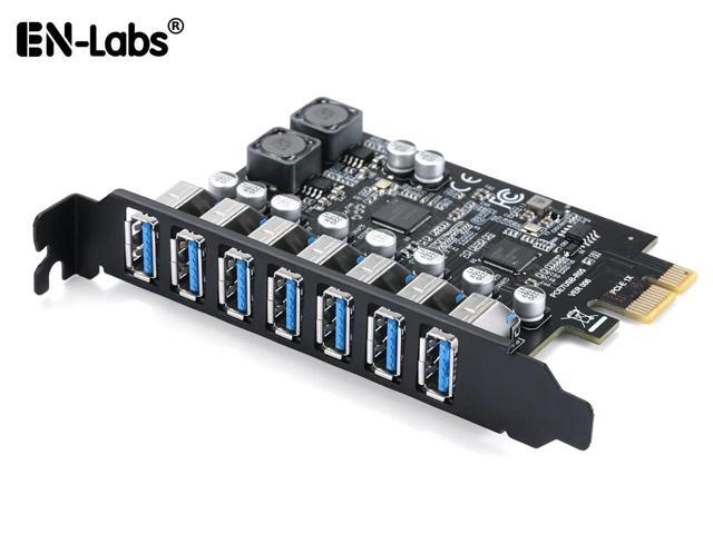 PCIe to 7 Ports USB 3.0USB Expansion Card, PCI-e x1 to 5Gbps USB Hub Controller Adapter for Windows 11/10/8/7/XP/Vista,with Full-Profile PCI Slot