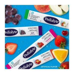 Pedialyte Electrolyte Powder, Variety Pack: Grape, Strawberry, Fruit Punch, and Apple, 8 Powder Packets