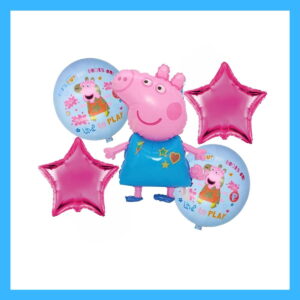 Peppa Pig Balloon Bouquet - 5 Piece Party Decoration Set