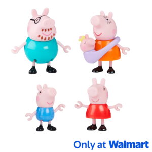 Peppa Pig Peppa's Family of Five with Baby Evie in Carrier, Poseable Figures Hold Hands, Preschool Toys for Ages 3+
