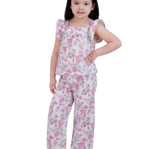 Peppa Pig Toddler Girl 2 Piece Gauze Wide Leg Pant Set, Sizes 12 Months-5T