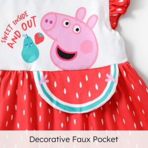 Peppa Pig Toddler Girls 2pcs Watermelon Graphic Ruffle Dress Top with Leggings Bike Shorts Outfit Sets Size 2-6