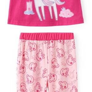 Peppa Pig Toddler Girls Pajamas Unicorn Graphic Flutter Sleeve Top with Pants 2 Piece Pjs Set Size 3-4T
