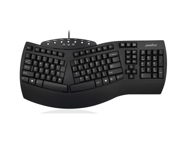 Perixx PERIBOARD-512 Ergonomic Split Keyboard - Natural Ergonomic Design - Black - Bulky Size 19.09"x9.29"x1.73"