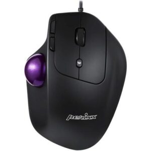 Perixx PERIMICE-520 Wired USB Ergonomic Programmable Trackball Mouse, Adjustable Angle, 8 Button Design, Black (PM-520-11447)