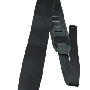 Perris 2.5" Basic Leather Black Guitar Strap, Fully Adjustable From 44.5" to 53"