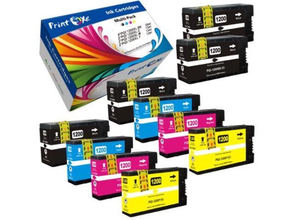PGI-1200 XL Compatible 2 Sets + 2 Black (Pigment Ink) 10 Ink Cartridges 4 BK, 2 Cyan, 2 Magenta, & 2 Yellow High Yield PGI 1200 for Canon MAXIFY PGI-1200 XL Compatible 2 Sets + 2 Black (Pigment Ink) 10 Ink Cartridges 4 BK, 2 Cyan, 2 Magenta, & 2 Yellow High Yield PGI 1200 for Canon MAXIFY