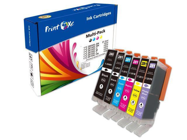 PGI 280 / CLI 281 XXL Compatible Set of 6 High Yield Ink with Photo Blue Canon PIXMA TS8100 TS8120 TS8200 TS8220 TS8300 TS8320 TS9100 TS9120 TS8222