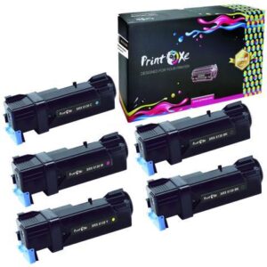 Phaser 6130 Compatible Set + Black of 5 Toners, 2 Black 106R01281 , Cyan 106R01278 , Magenta 106R01279 , & Yellow 106R01280 for Xerox 6130 & 6130N