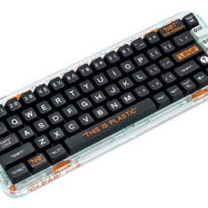 Plastic Advance Transparent 68 Keys Mechanical Gaming Keyboard, Programmable Hot Swappable Wireless Mini Rechargeable Keyboard Rainbow LED Backlit 65%