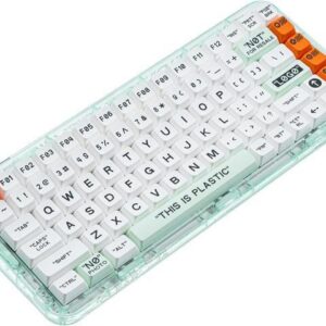 Plastic Transparent Rechargeable 84 Keys Mechanical Keyboard ,Programmable Hot Swappable Wireless Gaming Keyboard Rainbow LED Backlit 75%
