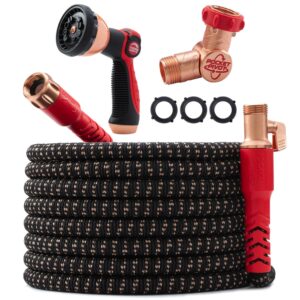 Pocket Hose Copper Head w/New Pocket Pivot Expandable Garden Hose 100FT, AS-SEEN-ON-TV, Swivels 360°, Advanced Tri-Tex Tubing & Force Field Jacket, 3X Stronger, Lead-Free,...