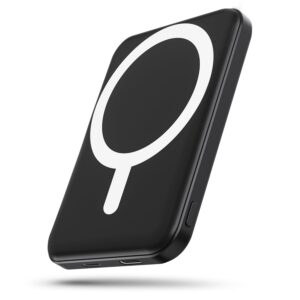 podoru for Magsafe Battery Pack, 5000mAh Magnetic Power Bank with Type-C Cable 20W PD Fast Charging Lighting Input Wireless Portable Charger for iPhone 16/15/14/13/12/ All...