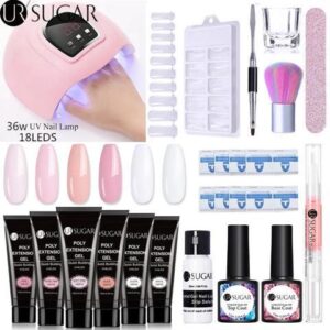 Poly UV Gel Set 36W UV Lamp Nail Dryer 15ml Quick Building Nail Extension UV Gel Varnish Manicure Nail Tool Kits Design