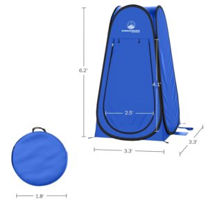 Pop Up Pod - Privacy Shower Tent, Dressing Room, or Portable Toilet Stall with Carry Bag for Camping, Beach, or Tailgate by Wakeman Outdoors
