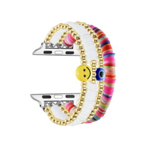 Posh Tech Rainbow Bestie Beaded Band Multicolor Plastic Case with Multicolor Bracelet Band, 1 Count, 1 Pack