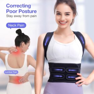 Posture Corrector for Women and Men, Upgraded Full Back Brace Support, Adjustable Shoulder Straightener for Improving Back Posture, Relief for Upper and Lower Back, Lumbar,...