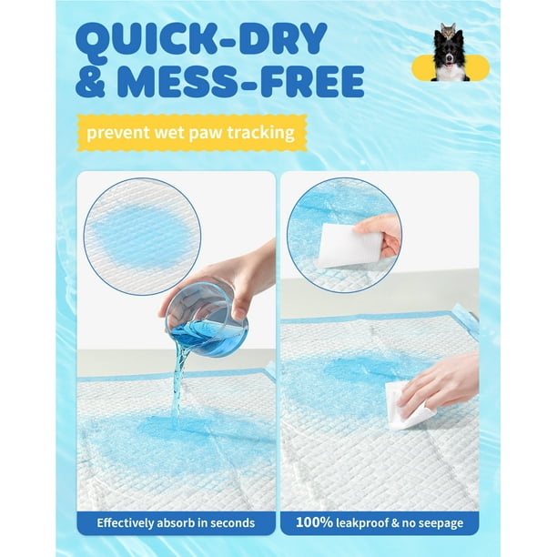 Powools Puppy Pads, 34" x 28" X-Large 6-Layer 50 Pack Dog Wee Wee Pads with Powerful Absorbency