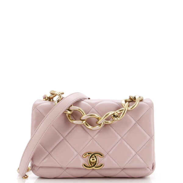 Pre-Owned Color Match Flap Bag Quilted Lambskin Small By Rebag Pre-Owned Color Match Flap Bag Quilted Lambskin Small By Rebag