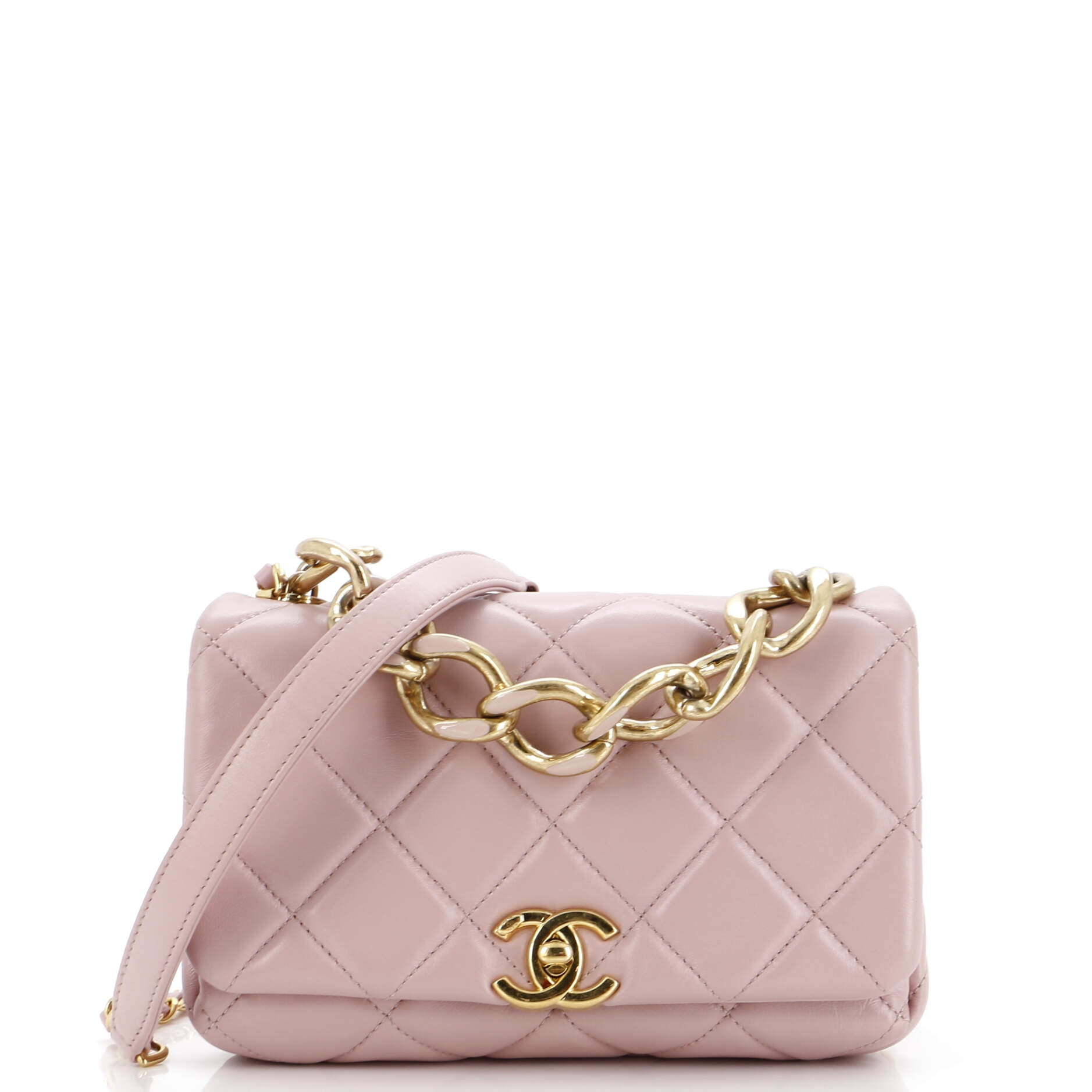 Pre-Owned Color Match Flap Bag Quilted Lambskin Small By Rebag