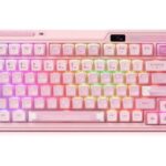 PRO RGB 75% Wireless Gasket Mechanical Keyboard, Triple Mode Bluetooth 5.0/2.4G/USB-C 82 Keys Hot Swappable Gaming Keyboard w/Knob & Power Display,