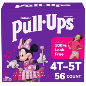 Pull-Ups Girls Potty Training Underwear, Easy Open Training Pants 4T-5T, Pull-Ups Learning Design for Toddlers, 56ct, Giga Pack
