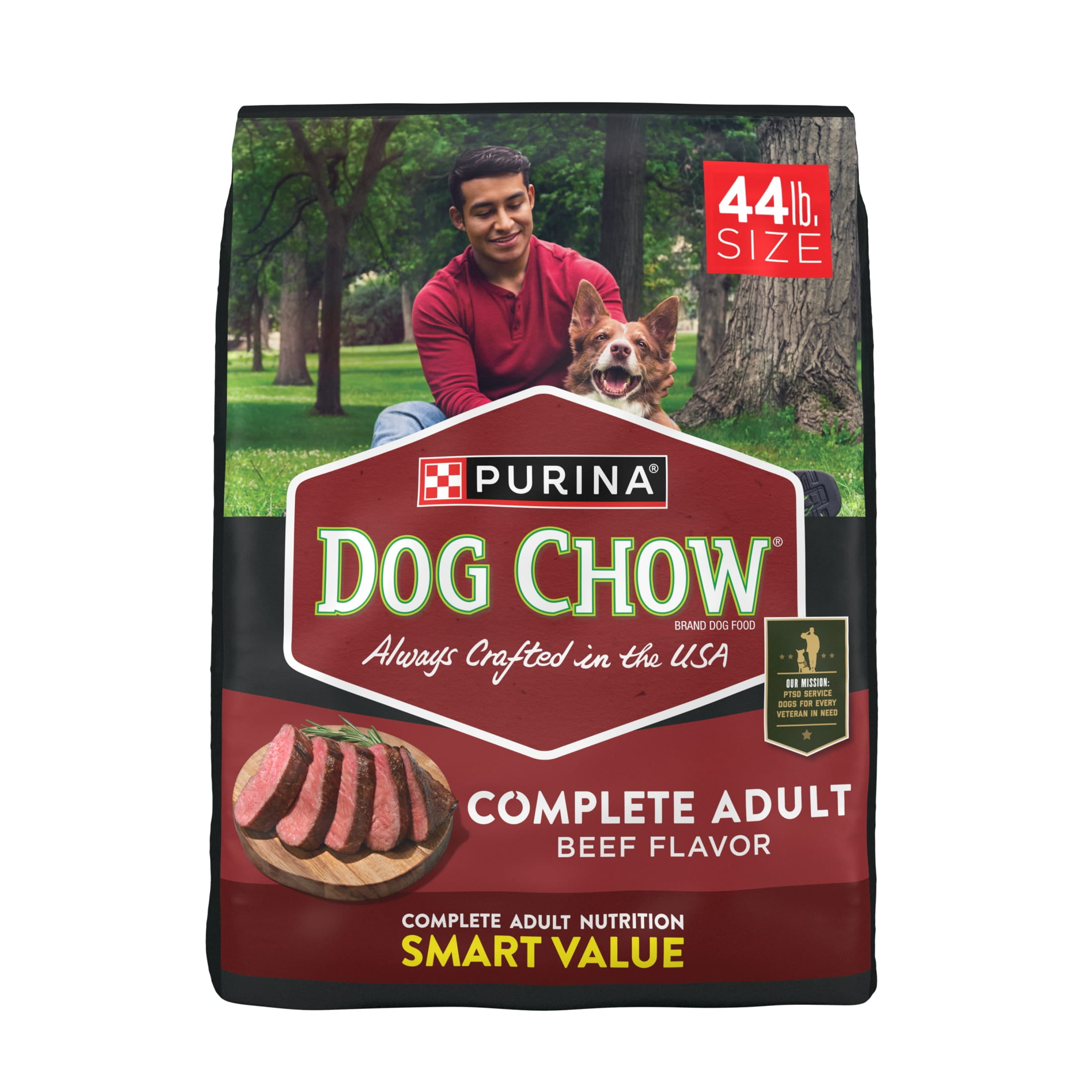 Purina Dog Chow Complete Adult Dry Dog Food for Adult Dogs, Kibble Beef Flavor, 44 lb Bag