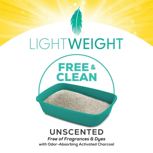 Purina Tidy Cats Lightweight Clumping Cat Litter, Unscented, Low Dust, Odor Control, 17 lb Pail