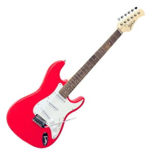 Pyle PEGKT15R - Beginners Electric Guitar Kit, Includes Amplifier & Accessories (Red)