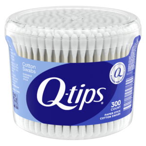 Q-tips Cotton Swabs Vanity Tub, Original, for Home, First Aid and Beauty, 100% Cotton, 300 Count